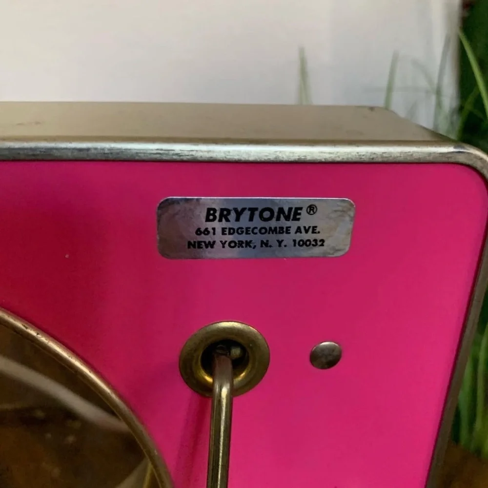 Vintage Mid Century Brytone Mod Glow Pink Portable Mirror
